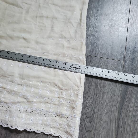 Banana Republic Linen Dress White Ivory Eyelet Sleeveless Whimsy Fairy Coastal - Picture 7 of 9